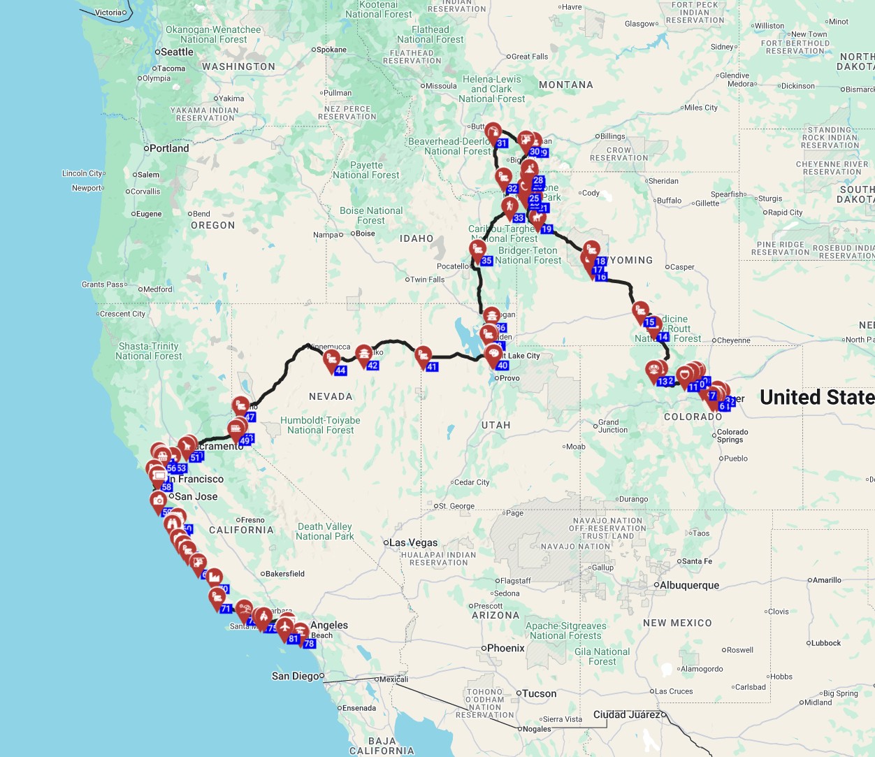 The Ultimate Road Trip in USA Denver to Los Angeles motorhome trip